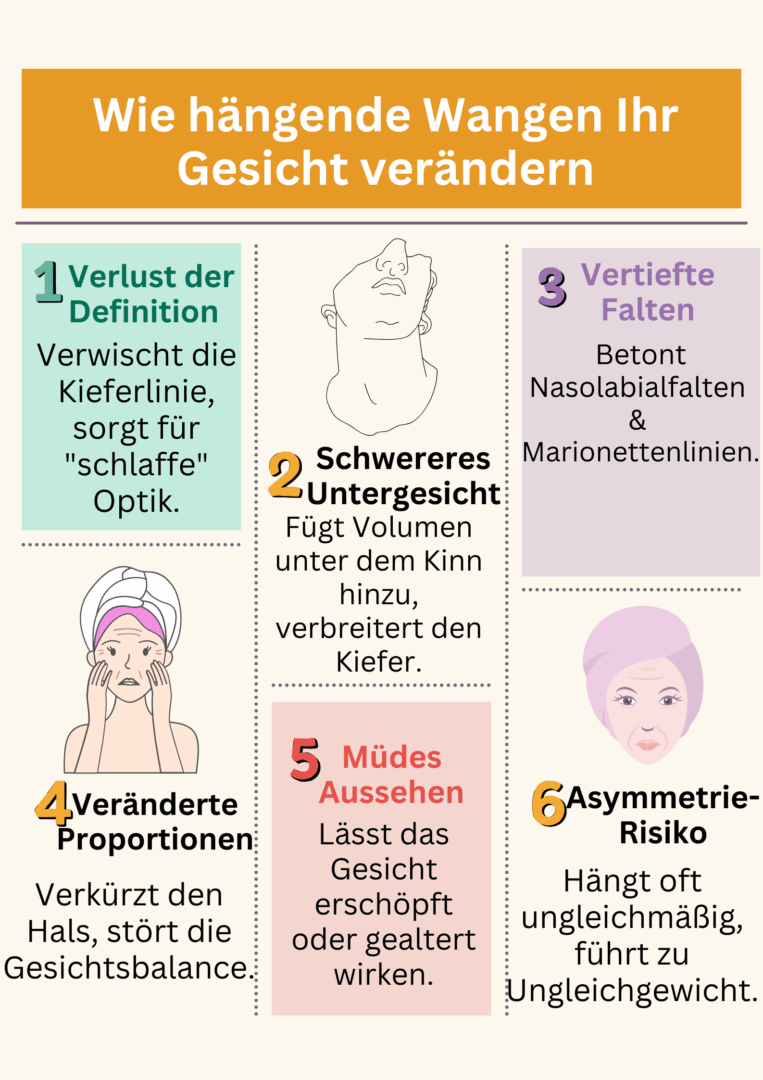 Wie hängende Wangen Ihr Gesicht verändern