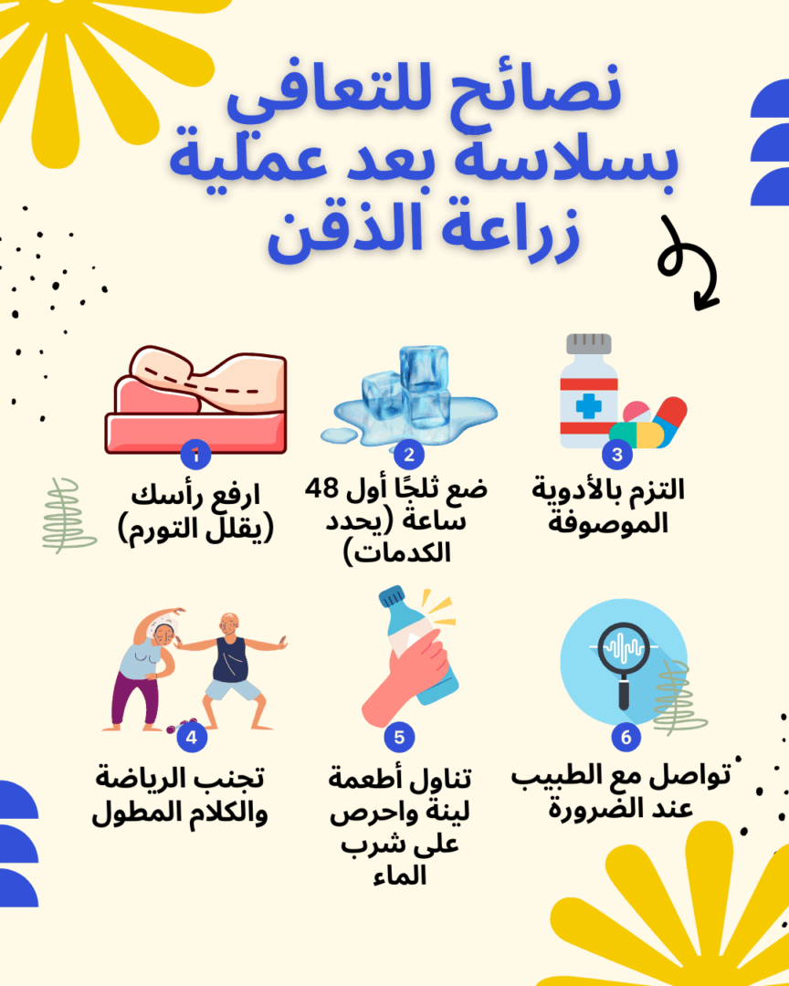 نصائح للتعافي بسلاسة بعد عملية زراعة الذقن 