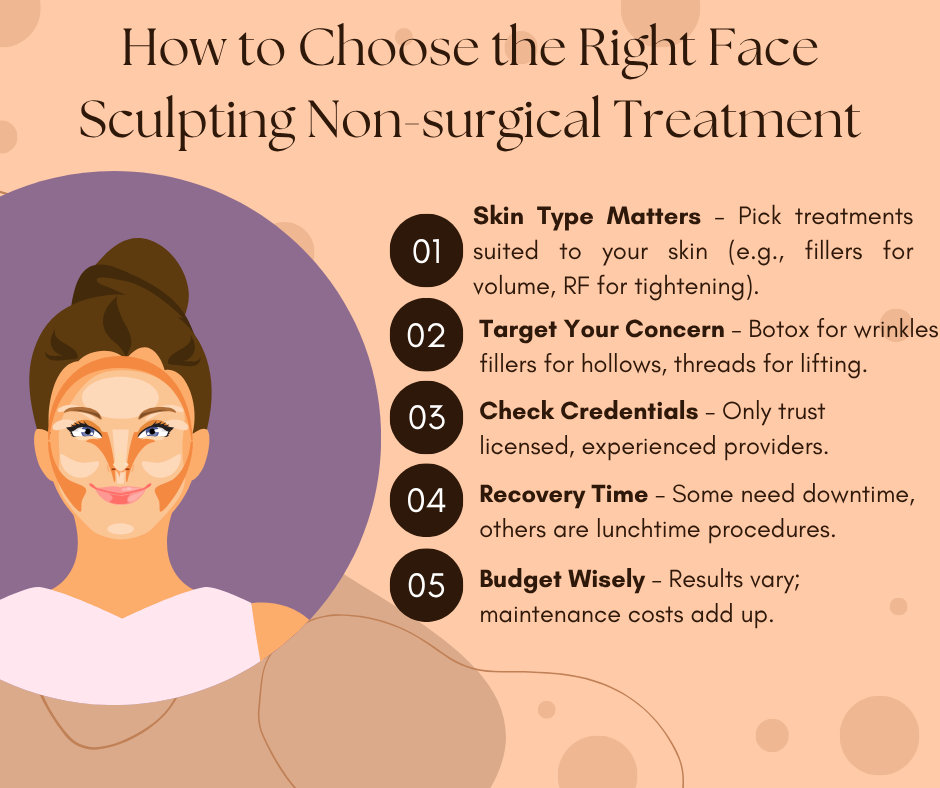 Infographic: How to Choose the Right Face Sculpting Non-surgical Treatment
