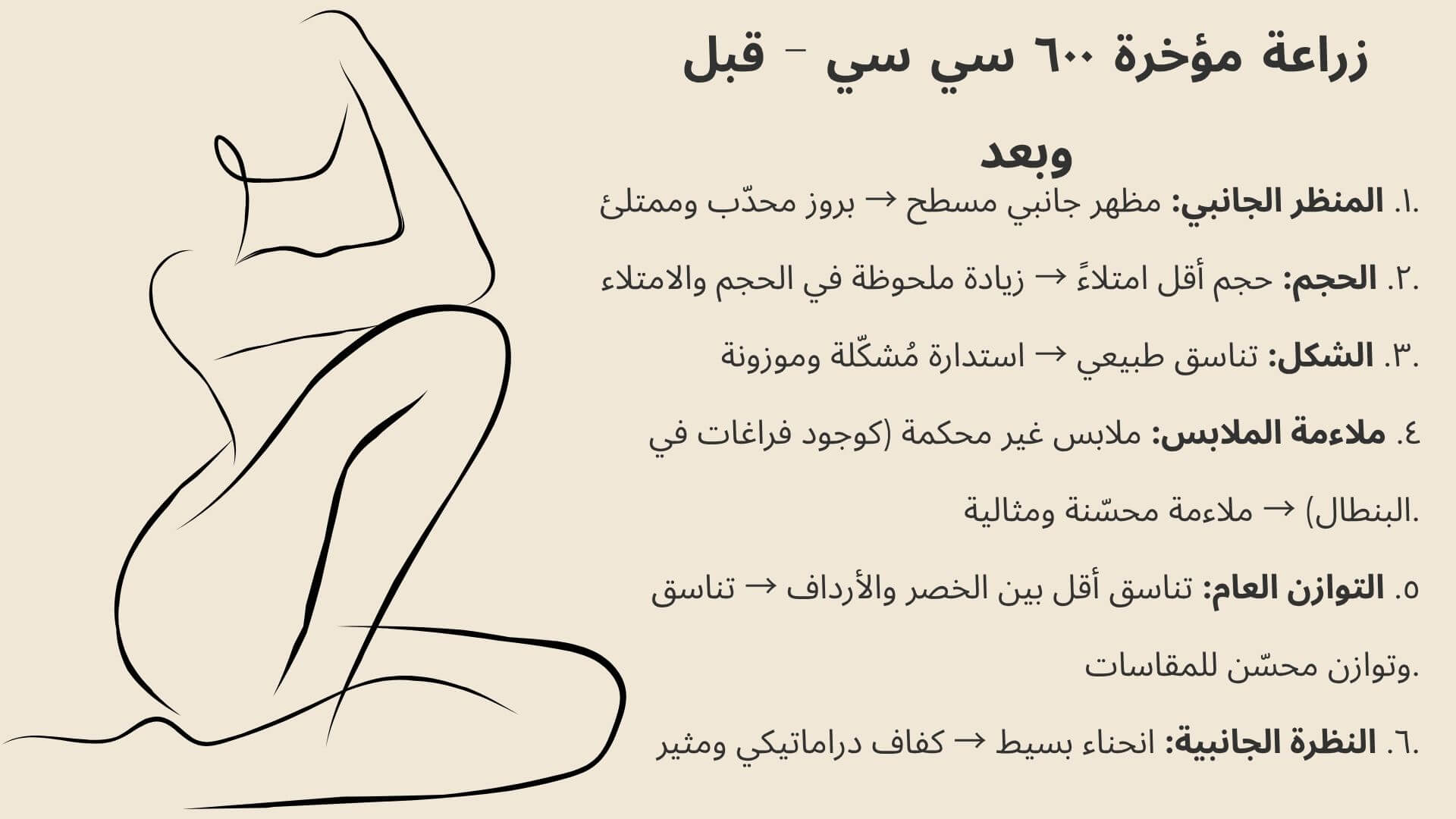 زراعة مؤخرة ٦٠٠ سي سي - قبل وبعد