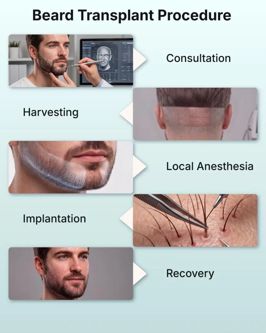 Beard transplant procedure