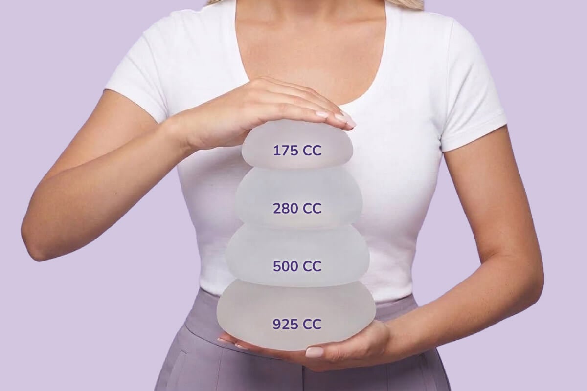 what cup size 500 cc breast implant gives you