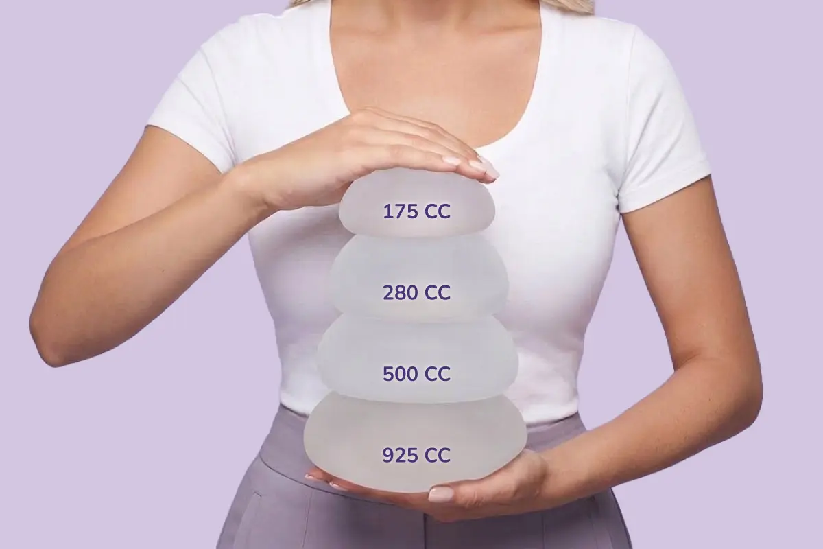 what cup size 500 cc breast implant gives you