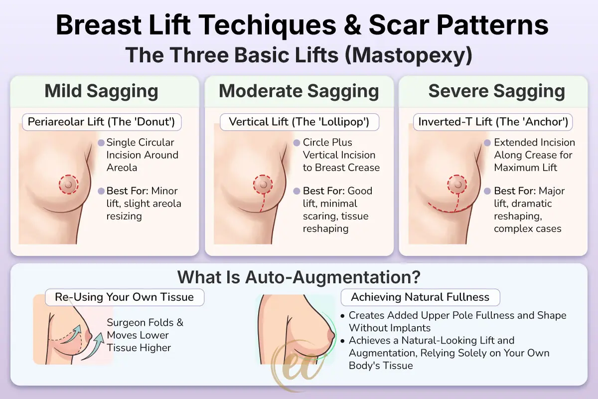 Breast Lift Techniques and Scar Patterns