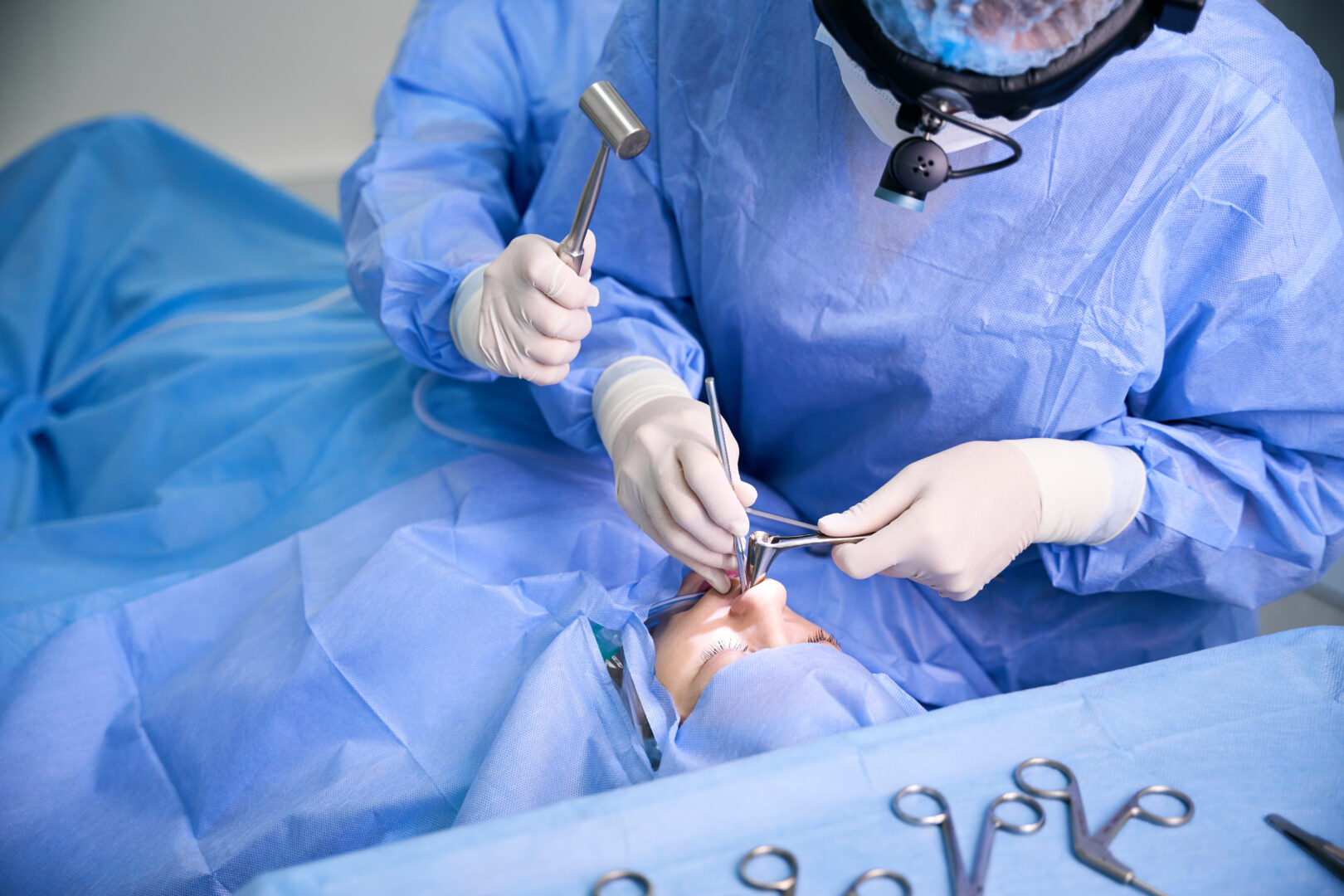 Modern operation to straighten a deviated nasal septum.