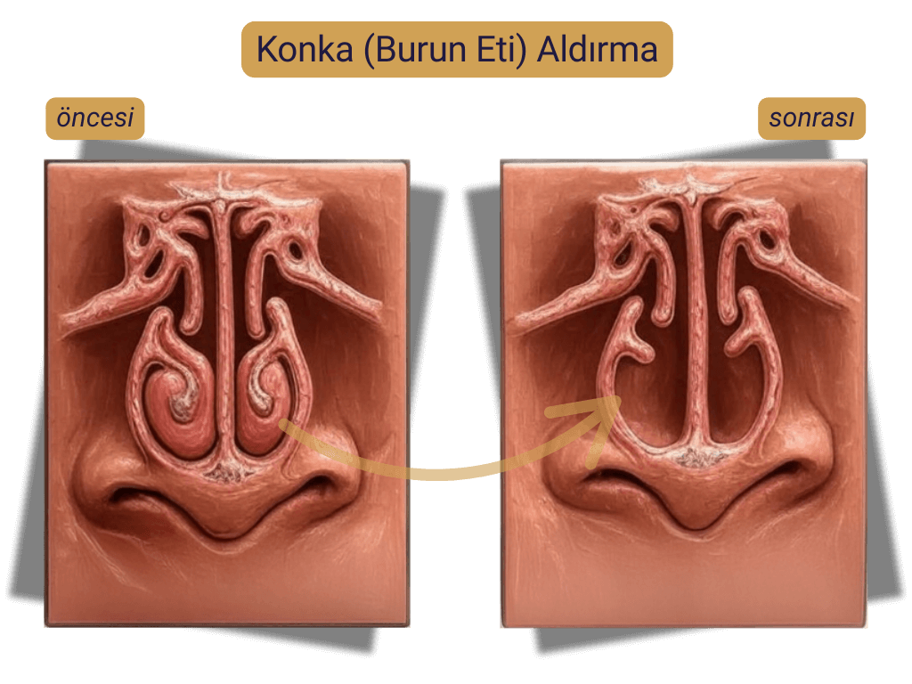 Burun eti aldırma ameliyatı öncesi sonrası