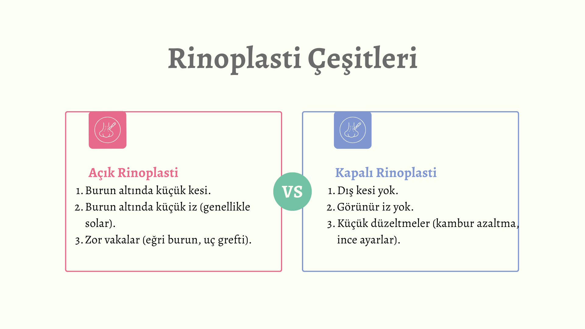 burun estetiği çeşitleri